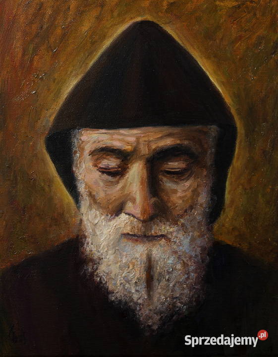 Obraz olejny Święty Charbel 24x30 Malarstwo Strzyżów