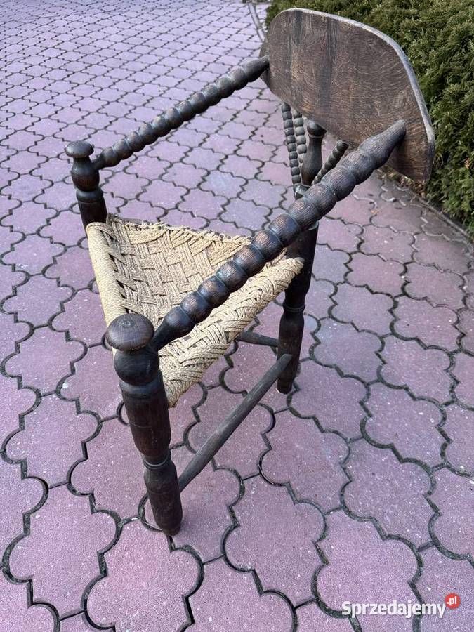 Krzesło drewniane oryginalne narożne trójkątne Garwolin