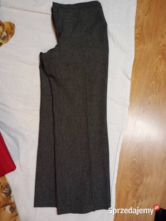 Spodnie szare z nitką srebrną Pabianice