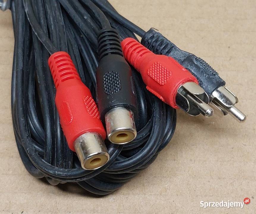 KABEL ZŁĄCZE 2X RCA MĘSKI NA 2X RCA ŻEŃSKIE Mielęcin