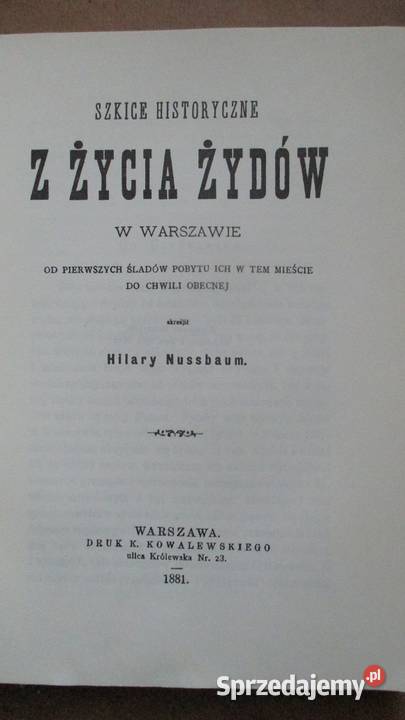 Szkice historyczne z życia Żydów Żydzi historia Łódź