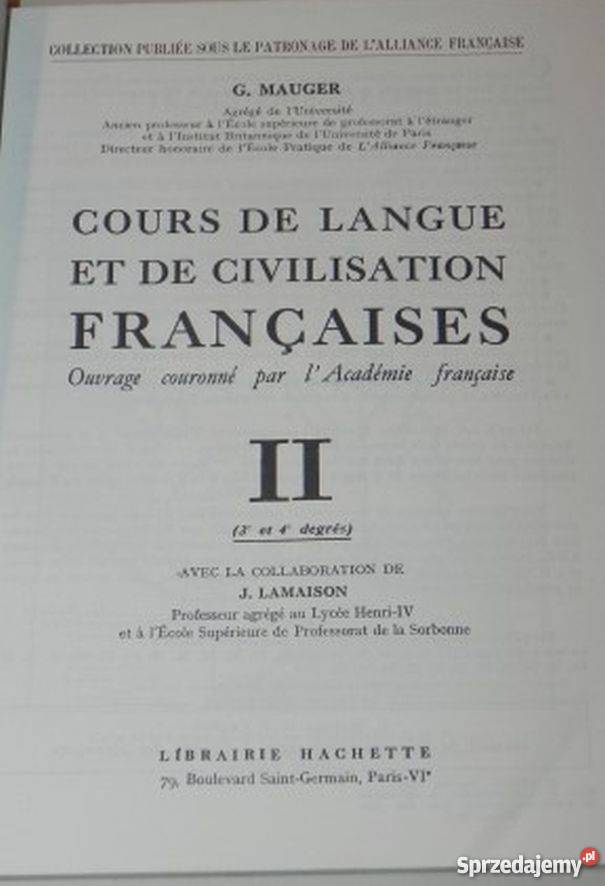 COURS DE LANGUE ET DE CIVILISATION FR TOM II