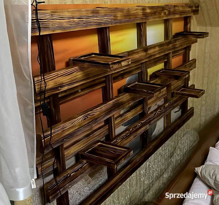 Drewniany kwietnik półka na kwiaty ozdoba Radków