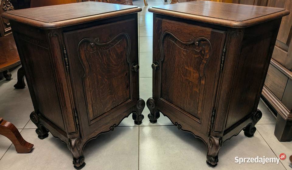 Piękne ciemne dębowe szafki ludwikowskie sklep Dąbrowa Górnicza