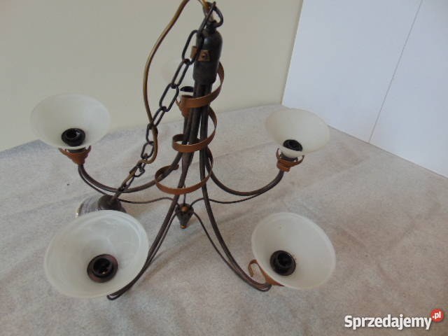 Żyrandol 5 ramienny metaloplastyka Oleśnica sprzedam