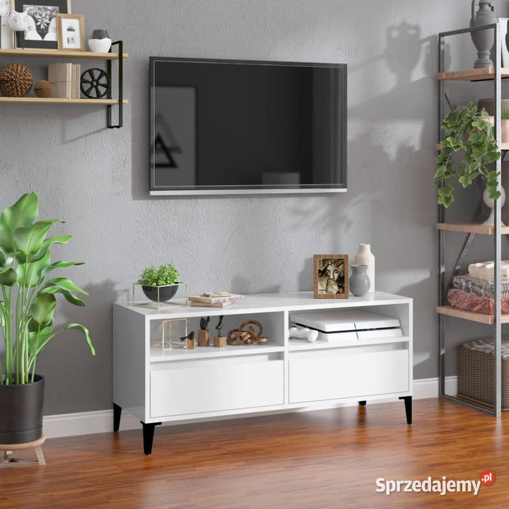 Szafka pod TV wysoki połysk biała 100x345x445 RTV Warszawa sprzedam