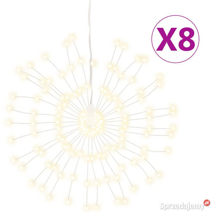 Ozdoby świąteczne 140 lampek LED 8 ciepła biel Warszawa