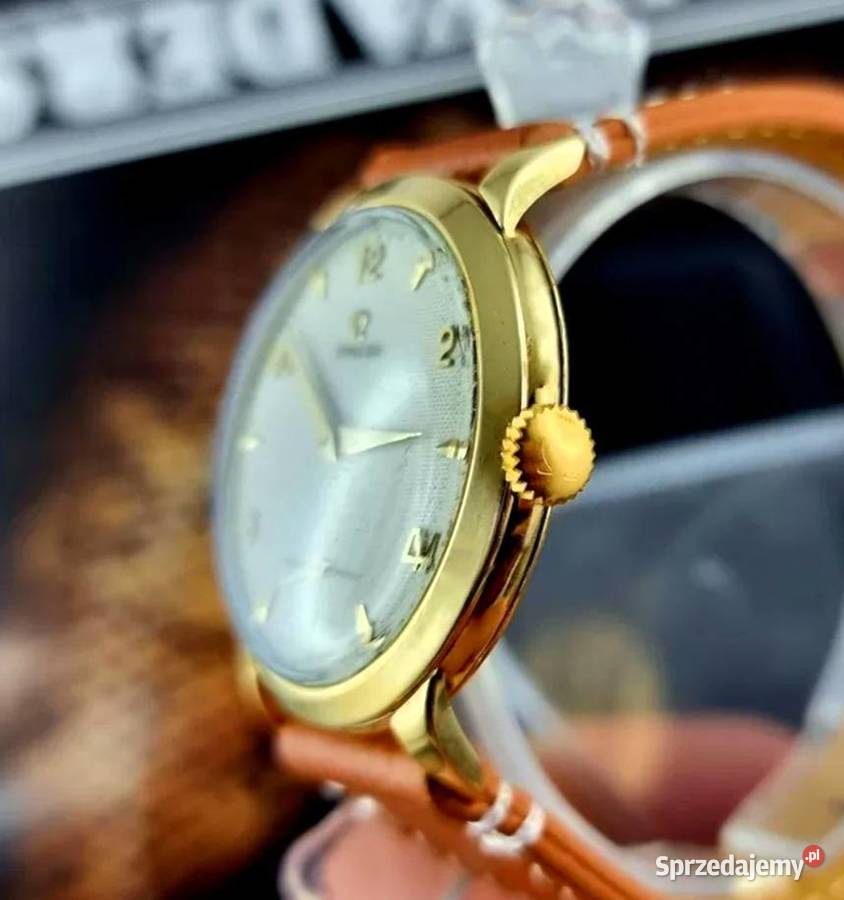 Złoty 18k Luksusowy Zegarek Omega Tresor Vintage