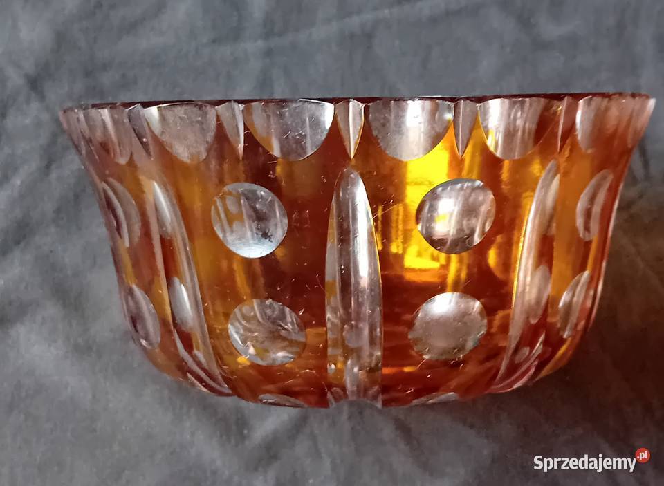 Miska kryształ lazurowany szlifowany Porcelana i szkło Koźminek sprzedam