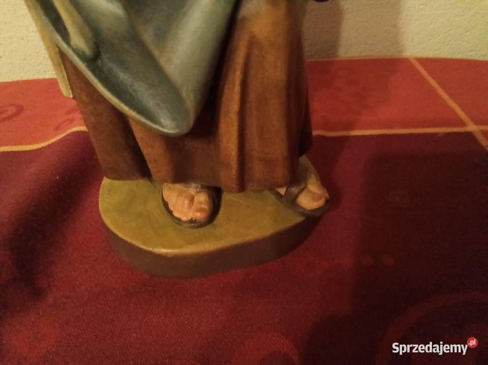 Drewniana rzeźba mnicha z kuflem Sztuka Warszawa