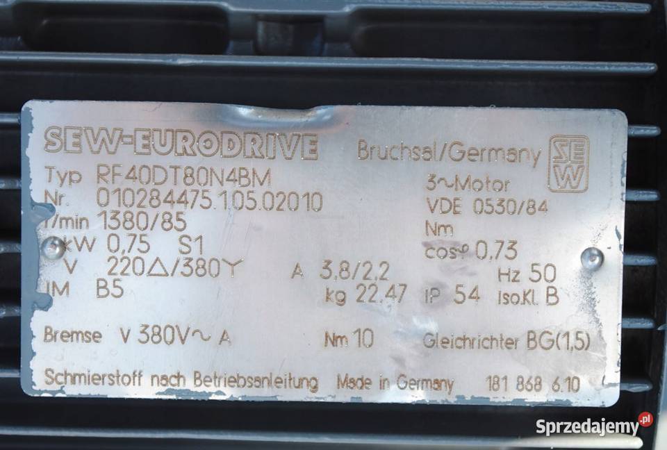 Motoreduktor kołnierzowy 075kw 85obrmin z lubuskie Kargowa