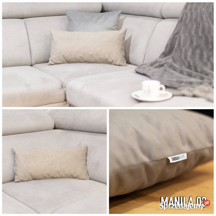 PODUSZKA WELUROWA DEKORACYJNA Z WYPEŁNIENIEM beżowy Poduszki dekoracyjne Białystok