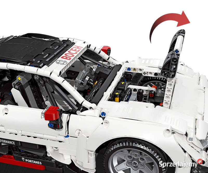 Klocki autko sportowe białe 2489 el otwierane