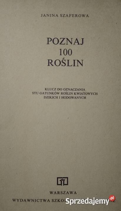 Poznaj 100 roślin Janina Szaferowa Gdańsk