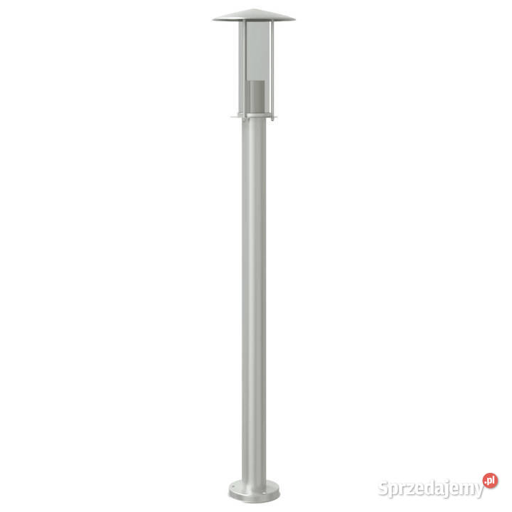 Lampa ogrodowa na słupku srebrna 100 stal Warszawa