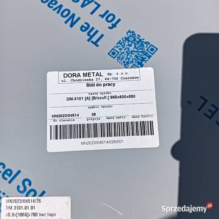 Stół gastronomiczny 96X60X85 NOWY DORA METAL wielkopolskie Słupia Kapitulna