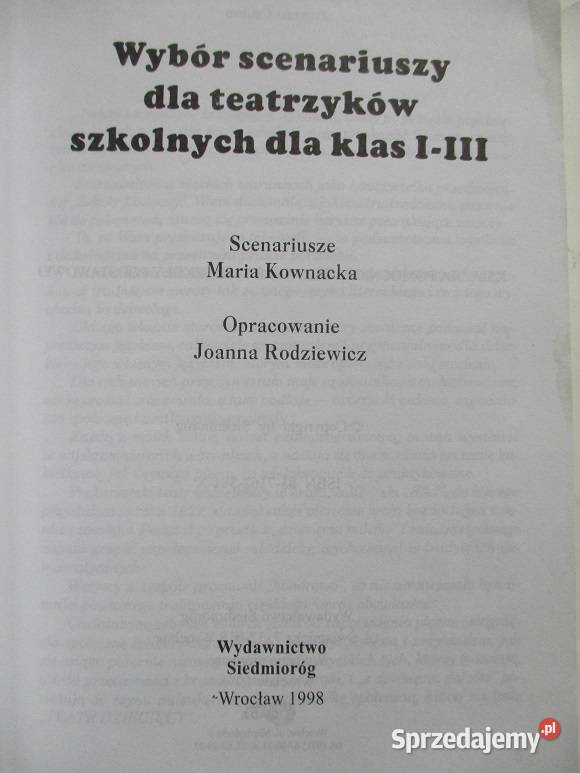 Wybór scenariuszy teatrzyków szkolnych klas Łódź