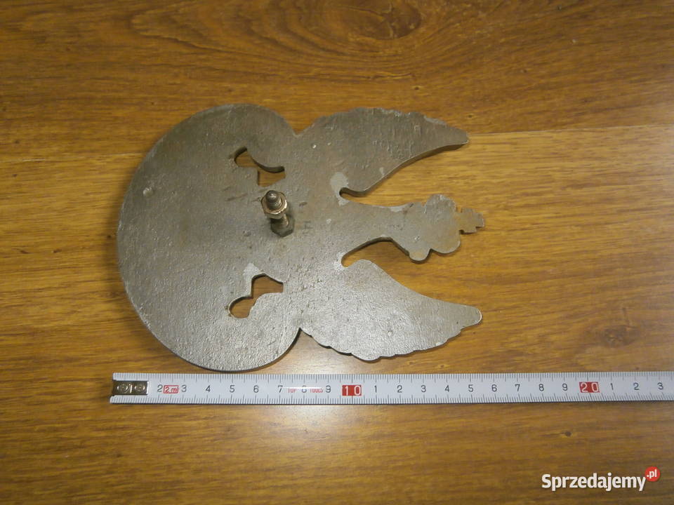 Orzeł w koronie z krzyżem wojskowy odlew Militaria łódzkie Łódź sprzedam