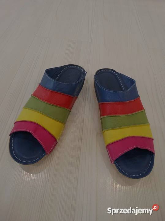Buty Klapki Skórzane Skóra Naturalna Wygodny Łomża