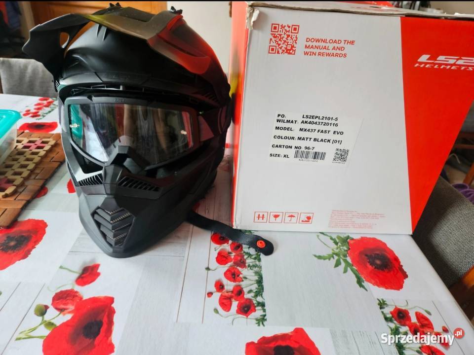 Sprzedam kask motocyklowy z goglami Radzyń Chełmiński