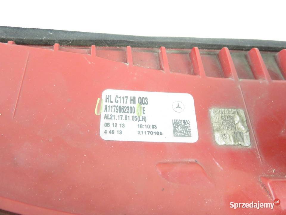 LAMPA LEWA TYLNA MERCEDES CLA coupe C117 Lampy tylne małopolskie