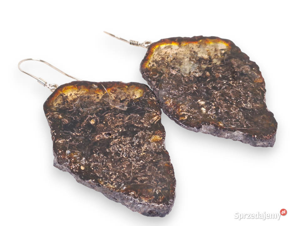 Kolczyki z BURSZTYNU bursztyn plaster cytryna z Kolczyki Warszawa