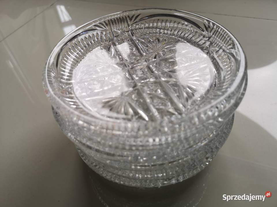Zestaw talerzyków deserowych kryształowe vintage Toruń