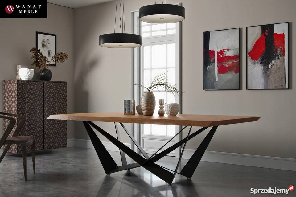 Stół noga metalowa Lite drewno dębowe loft mazowieckie Warszawa