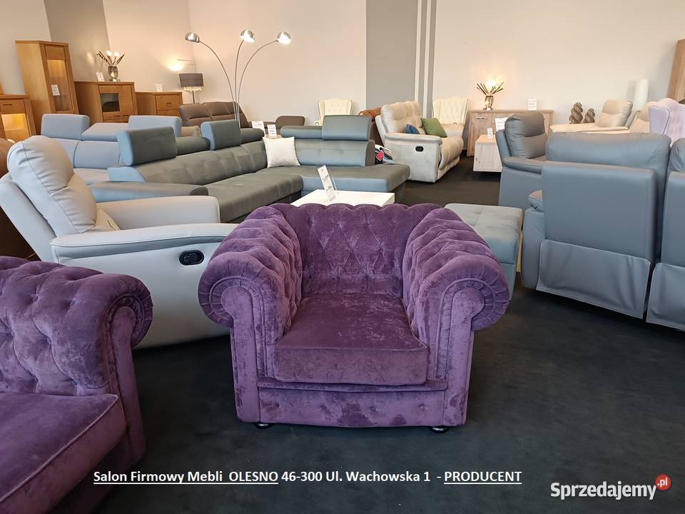 Komplet Chesterfield tj kanapa Fotel MEGA OKAZJA Olesno