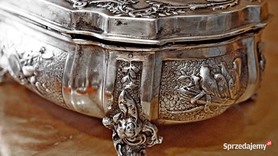 Srebrne pudełkoszkatuła wielka Hanau o wadze 545 Zgorzelec sprzedam