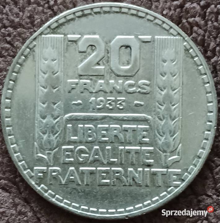 20 Franków Francja 1933 r Super stan wielkopolskie Konin