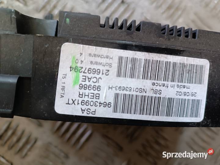 96430991XT Panel nawiewu sterowania Peugeot 307 Pozostałe małopolskie Niwka sprzedam