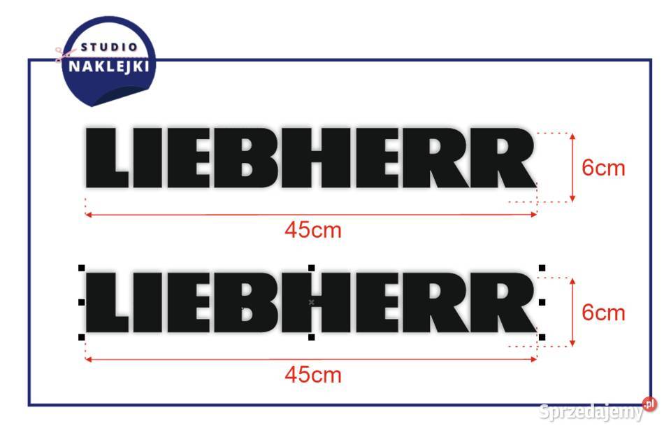 Naklejki Liebherr 45x6 2 białe koparka Nalepki Pozostałe