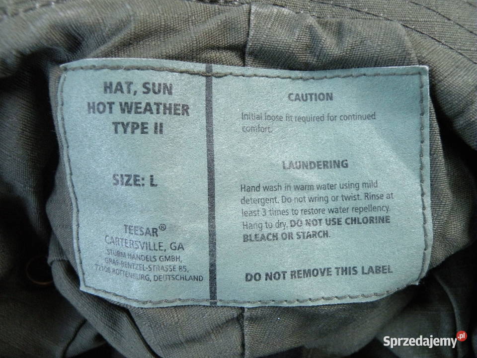 Kapelusz boonie hat olive TEESAR cotton large Wrocław sprzedam