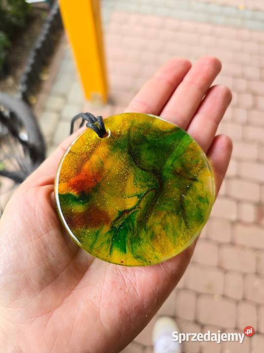 Naszyjnik żółty rękodzieło transparent plus Krasnystaw sprzedam