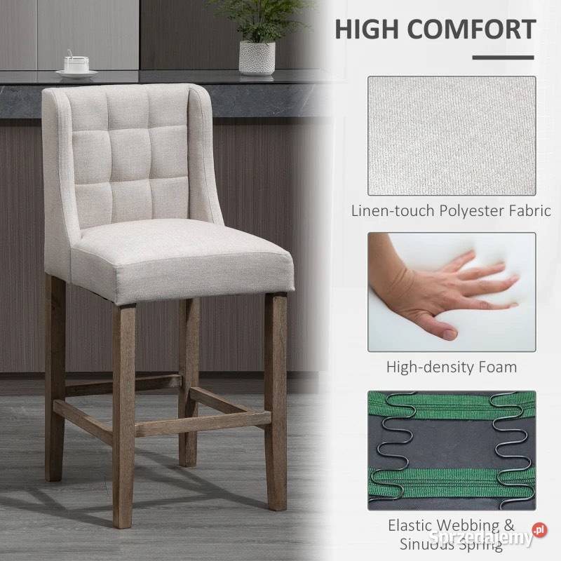 Krzesło barowe imitacja lnu Nowy Sącz