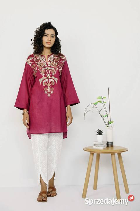 Nowa tunika indyjska kurti kameez bawełna fiolet zachodniopomorskie sprzedam