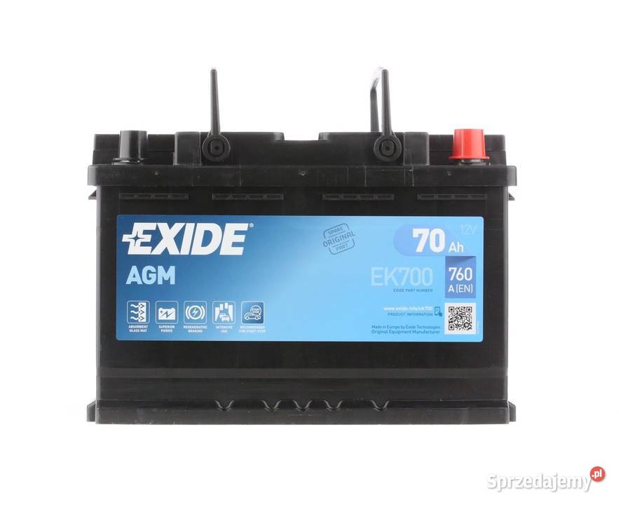 Akumulator EXIDE AGM STARTSTOP EK700 70Ah 760A Lublin sprzedam