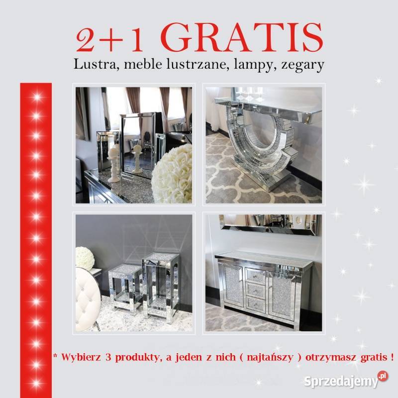Lustro glamour w srebrnej ramie 052202 mazowieckie