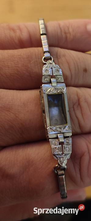 Art Deco brylanty i białe złoto zegarek damski mazowieckie Warszawa