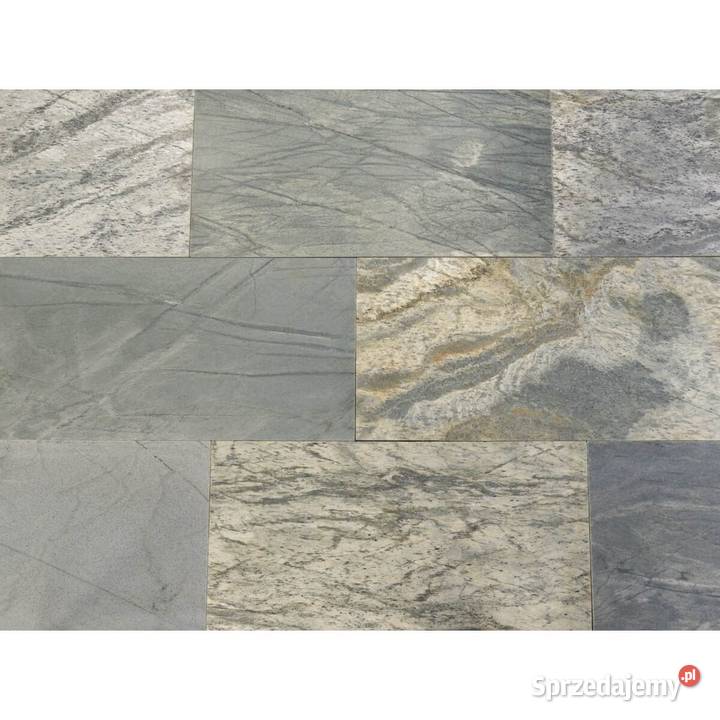 Płytki Kwarcyt Silver Shine szlifowany 60x30x12 Płytki elewacyjne pomorskie Wejherowo