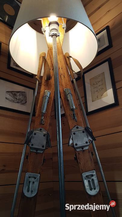 Lampa stare narty lampa z nart loft vintage Wrocław