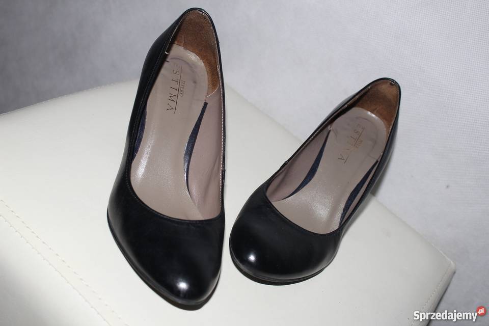 CZARNE SZPILKI SKÓRZANE RYŁKO 365