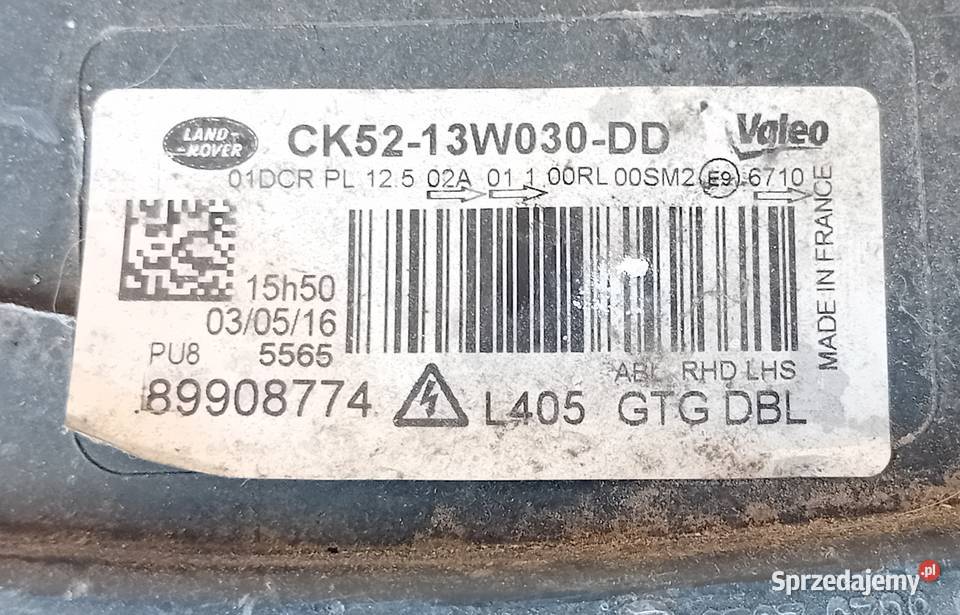 Range Rover Vogue L405 Bixenon reflektor lampa lewe Przeźmierowo
