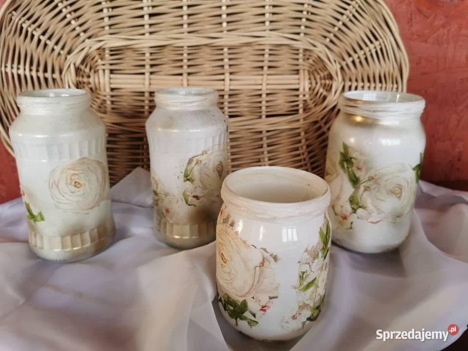 Zdobione słoiki decoupage lampiony na świece Ruda Śląska
