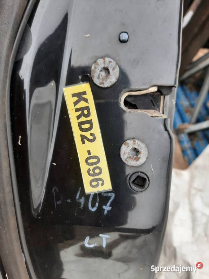 Peugeot 407 drzwi lewe tylne lewy tył czarne Ksawerów