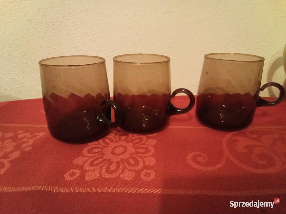 4 szklanki z szkła dymnego Warszawa sprzedam