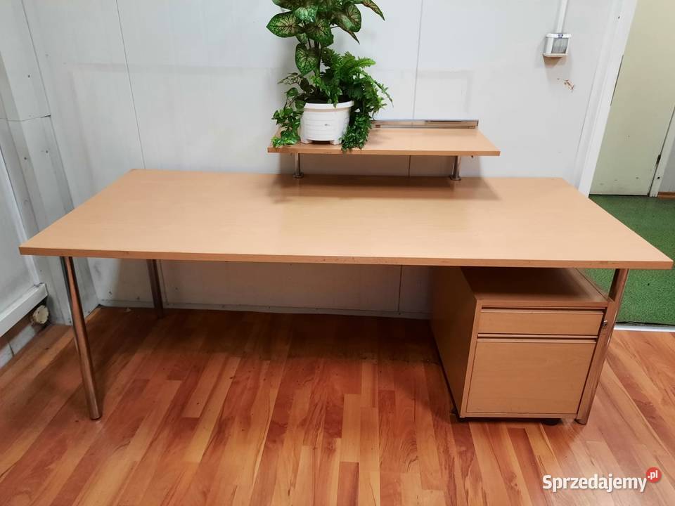 Biurko duże z nadstawką i kontenerkiem Meble Ciechanów