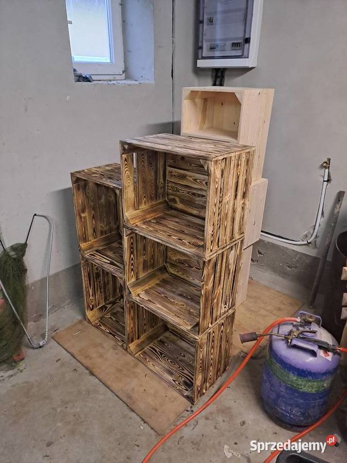 Skrzynka drewniana NUMER2 opalana szlifowana Warszawa sprzedam