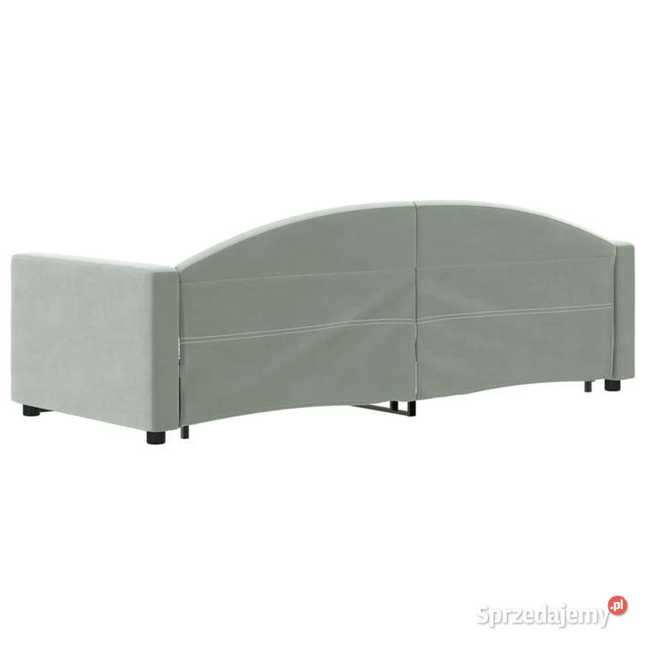 Sofa rozsuwana z szufladami jasnoszara aksamit Łóżka Warszawa sprzedam